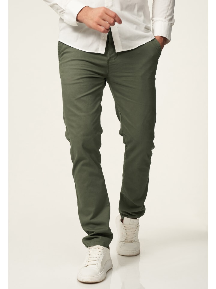 DAILY COTTON Chinohose - DCPROVO Chino Hose Elastische Jeans Stoffhose Slim-Fit in Khaki günstig kaufen