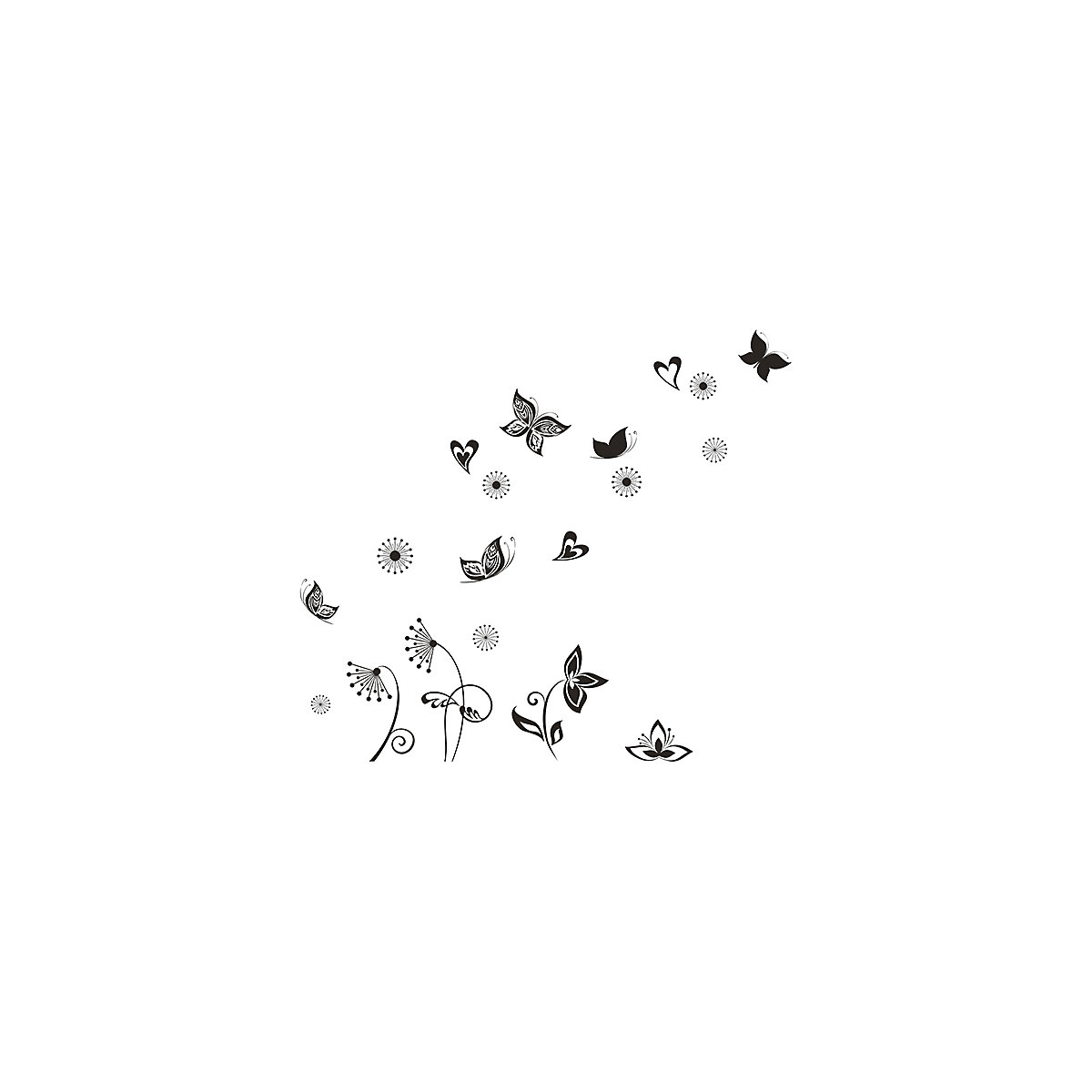 Wandsticker flat Butterflies Silhouette