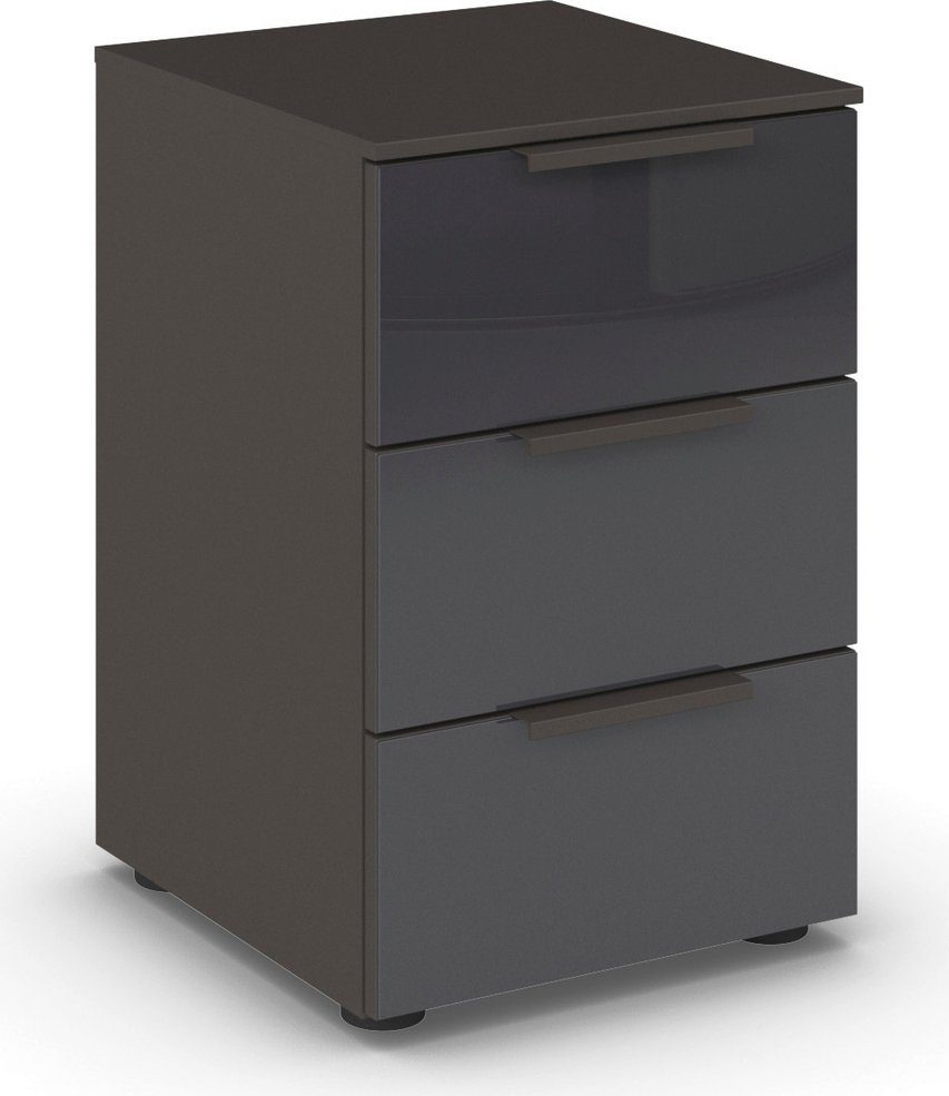 rauch Nachtkommode Flipp, mit 3 Schubladen und Soft-Close-Funktion sowie Glasfront