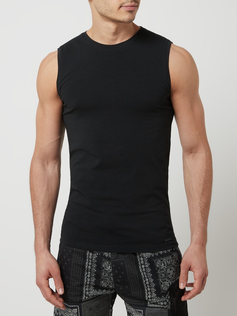 Tanktop mit Stretch-Anteil in schwarz