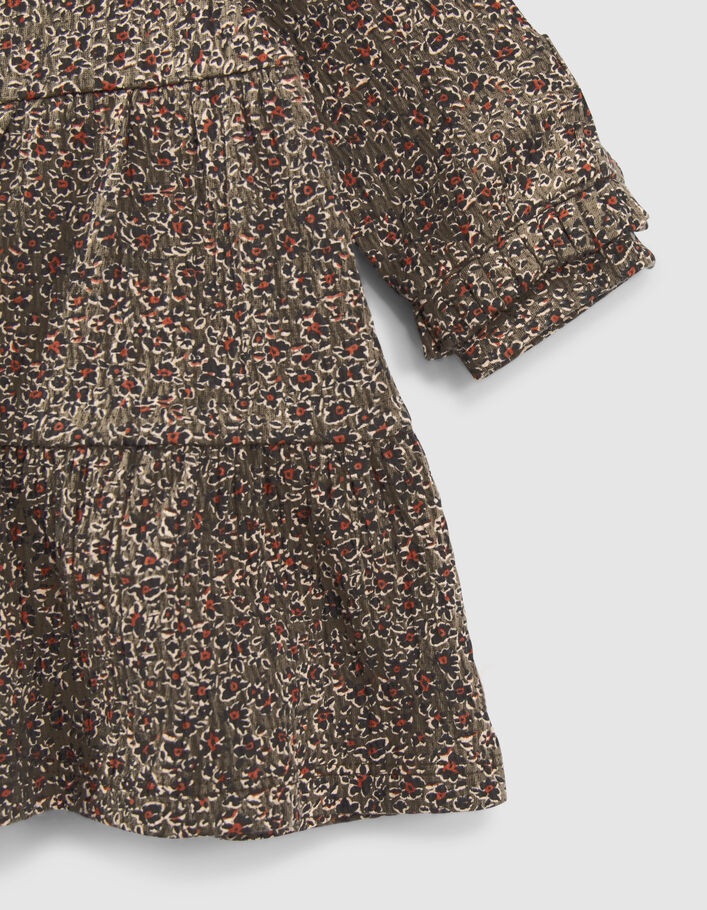 Robe kaki imprimé léopard floral bébé fille