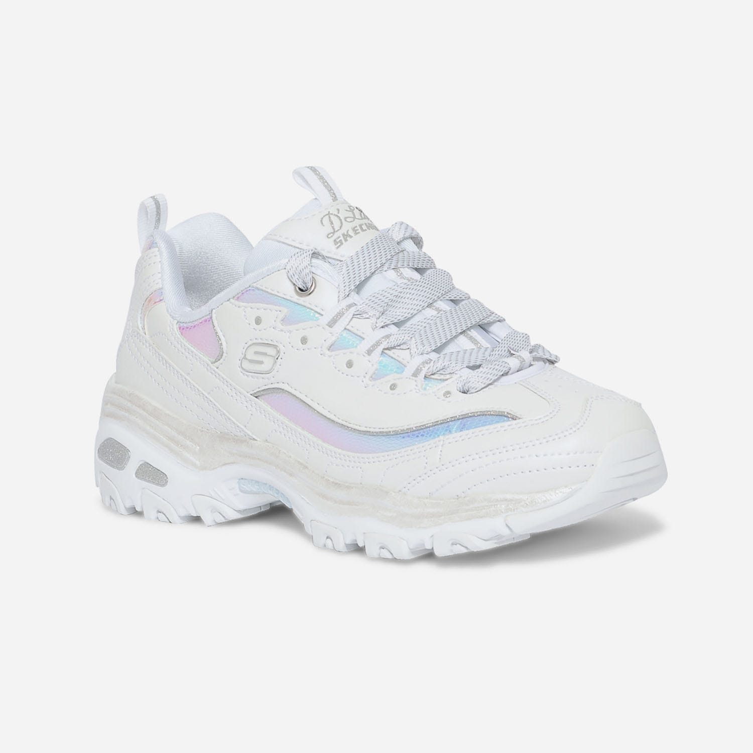 Tennis SKECHERS blanche et argent