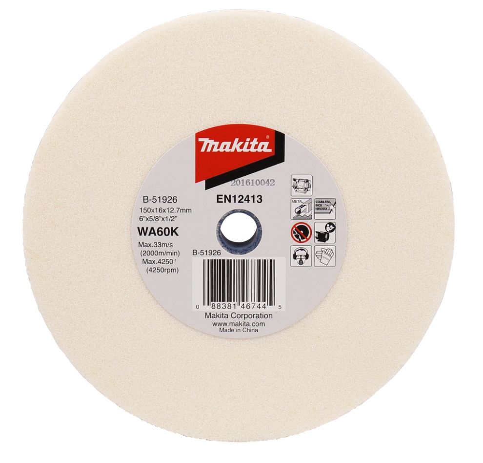 Příslušenství Makita B-51926 Brusný kámen ocel a nerezová ocel 150 x 16 x 12,7 mm WA60K