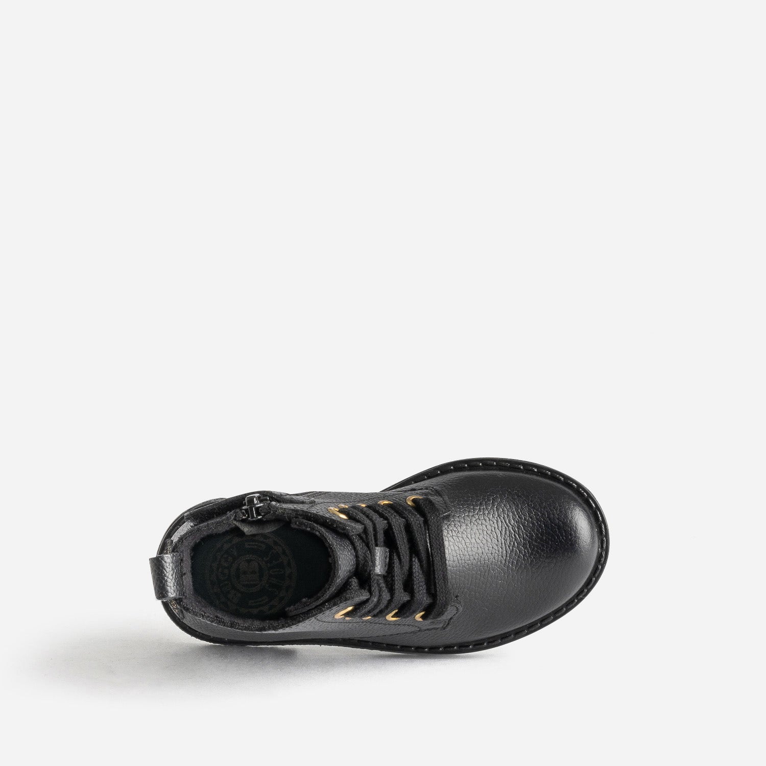 Bottine éco-conçue BUGGY noire en cuir décor étoile