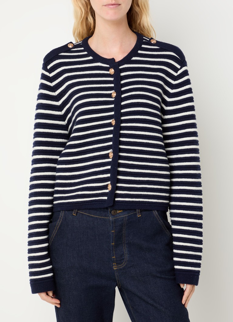 Josephine & Co  Avery fijngebreid vest in merino wolblend met streepprint