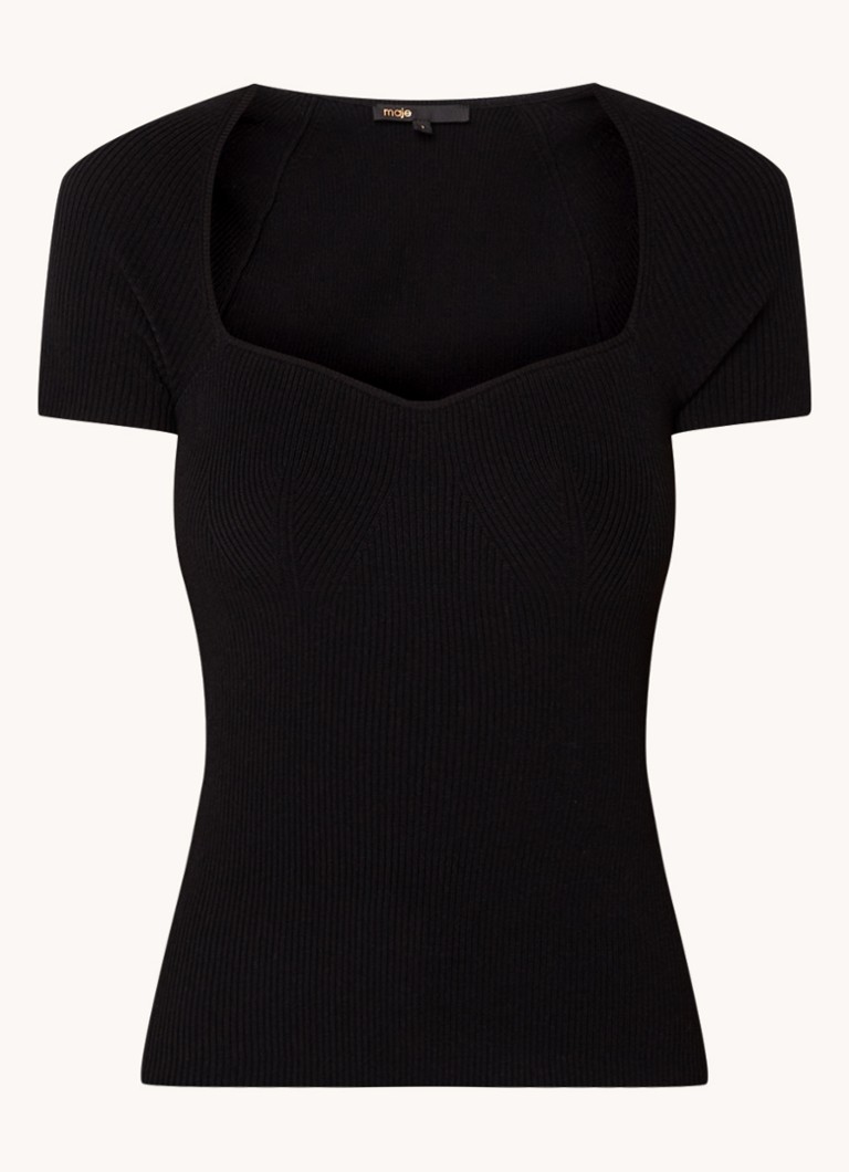 Maje Rib-knit top with stretch