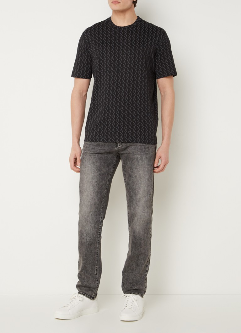 Jeansy Armani Exchange z prostymi nogawkami i kolorowym przetarciem