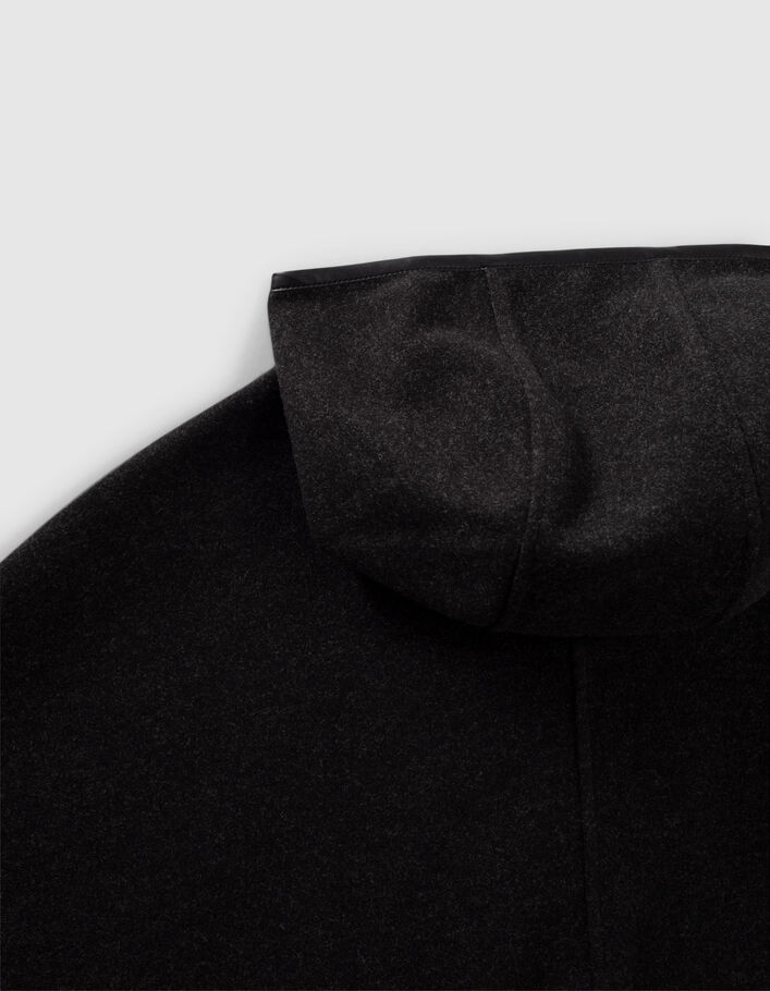 Manteau cape grise à capuche fille