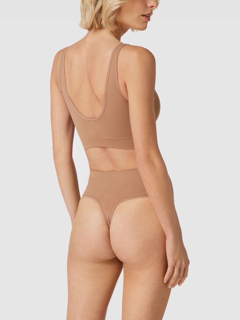 Bustier mit Label-Detail in hellbraun