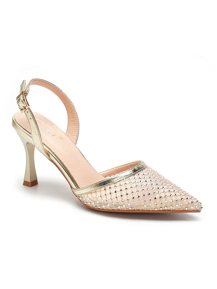 C'M Slingpumps in Beige/ Gold günstig kaufen