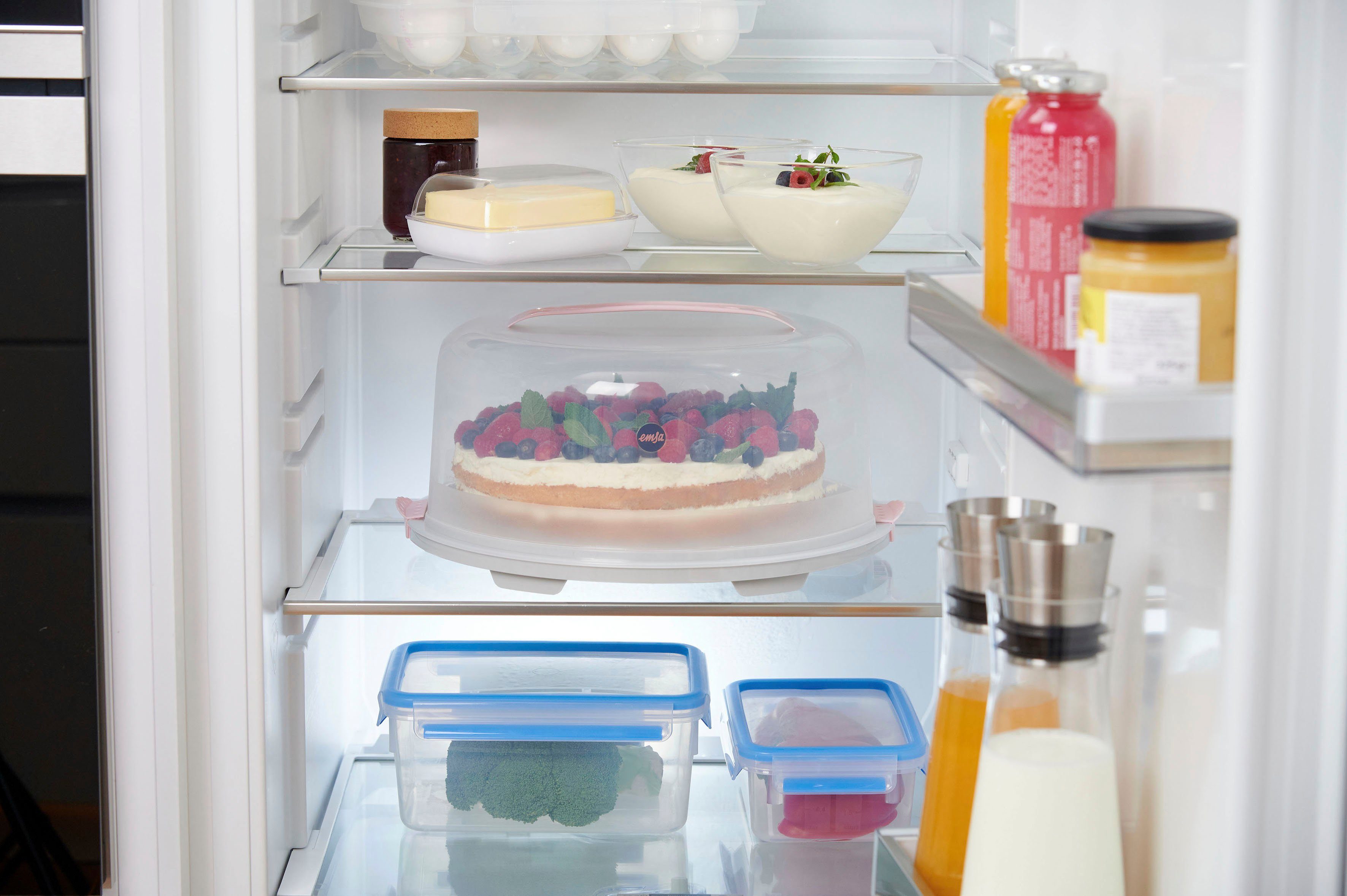 Emsa Kuchentransportbox K32684 Prep&Bake, Kunststoff, (2-tlg), rund 34 cm, Tragegriff