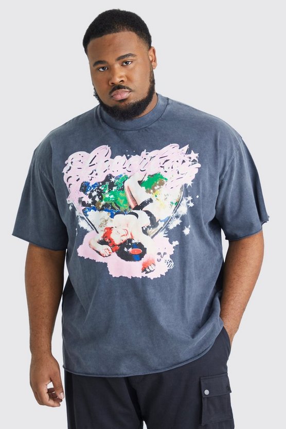 Plus Oversize T-Shirt mit Print