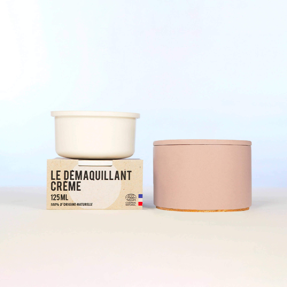 La crème libre Coffret Démaquillant Crème Visage (Éco-recharge + Pot Rechargeable Beige Rosé) Démaquillant Visage