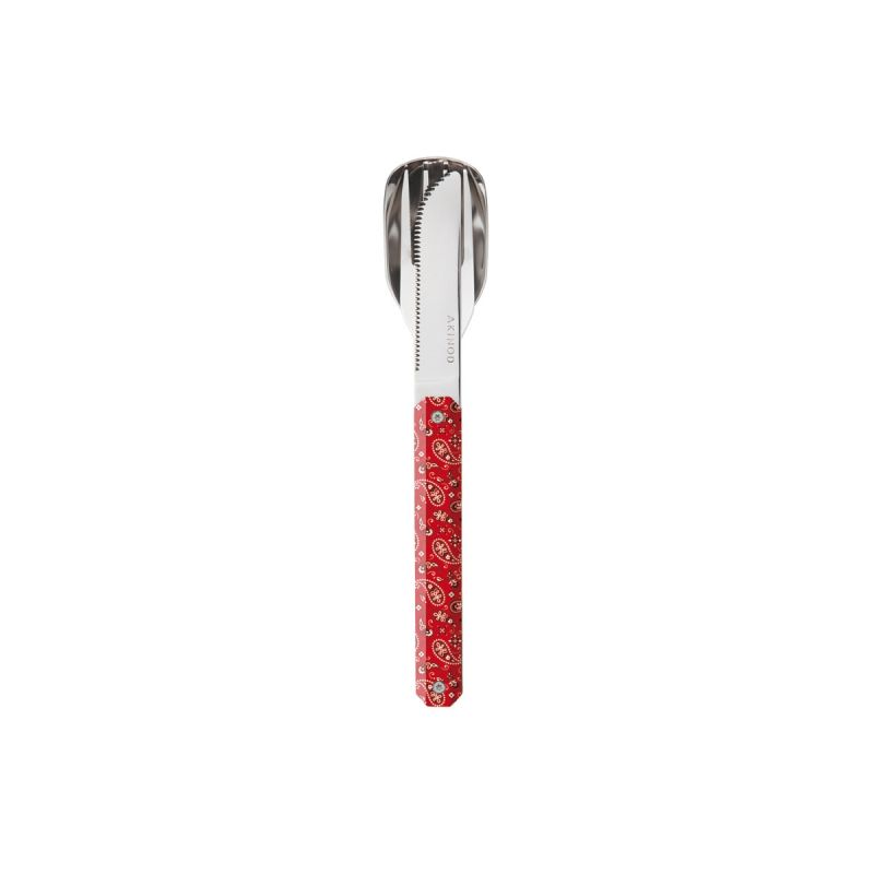 Akinod Magnetic Straight Cutlery 12H34 Mirror Bandana Rouge