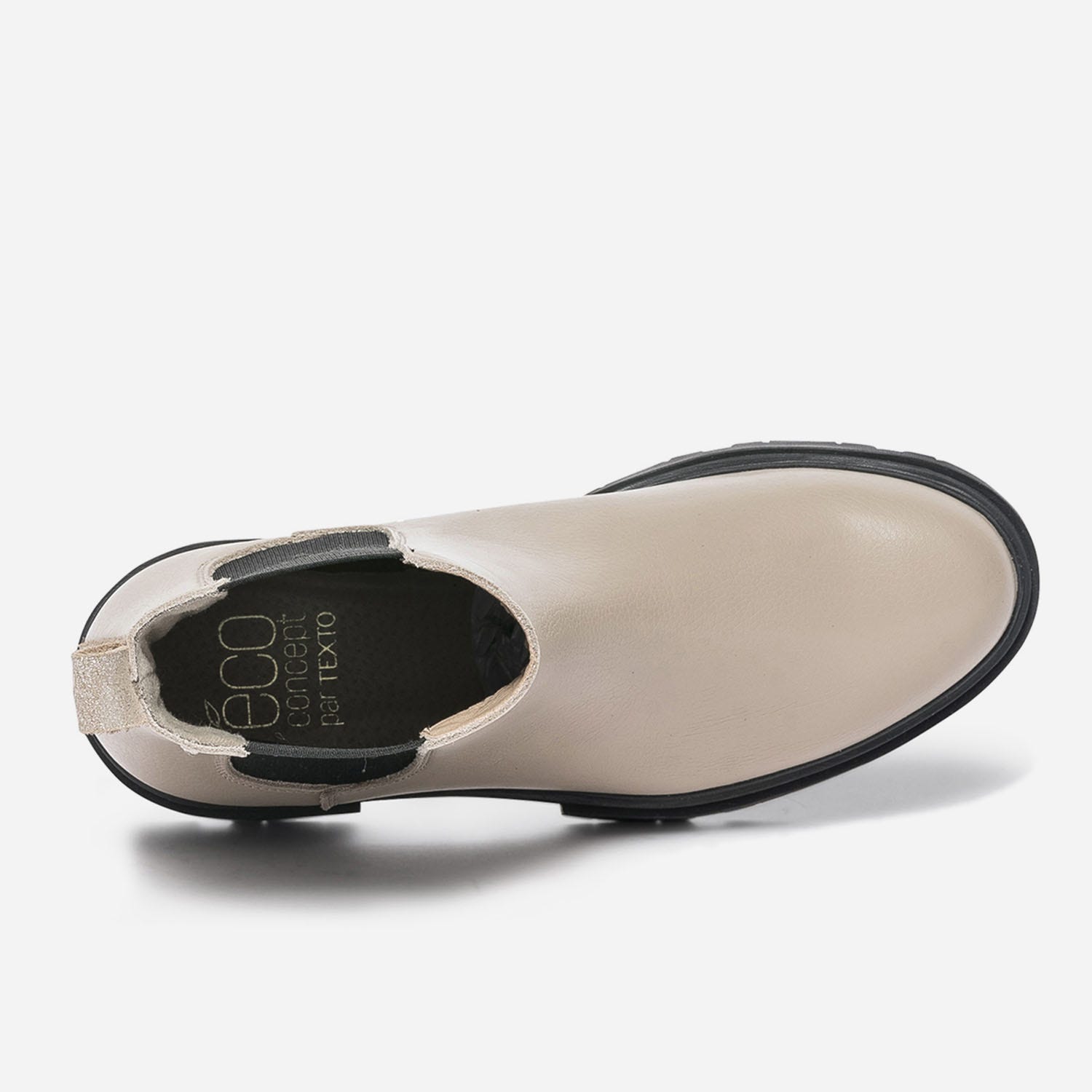 Chelsea boots TEXTO beige éco-conçu en cuir
