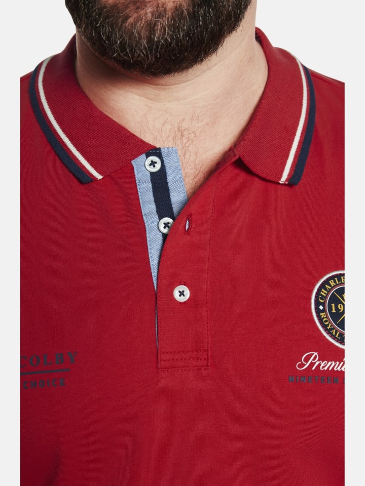 Charles Colby Poloshirt EARL JOYLIN in rot günstig kaufen