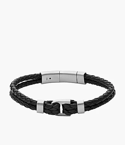 Fossil Armband Heritage D-Link Leder schwarz