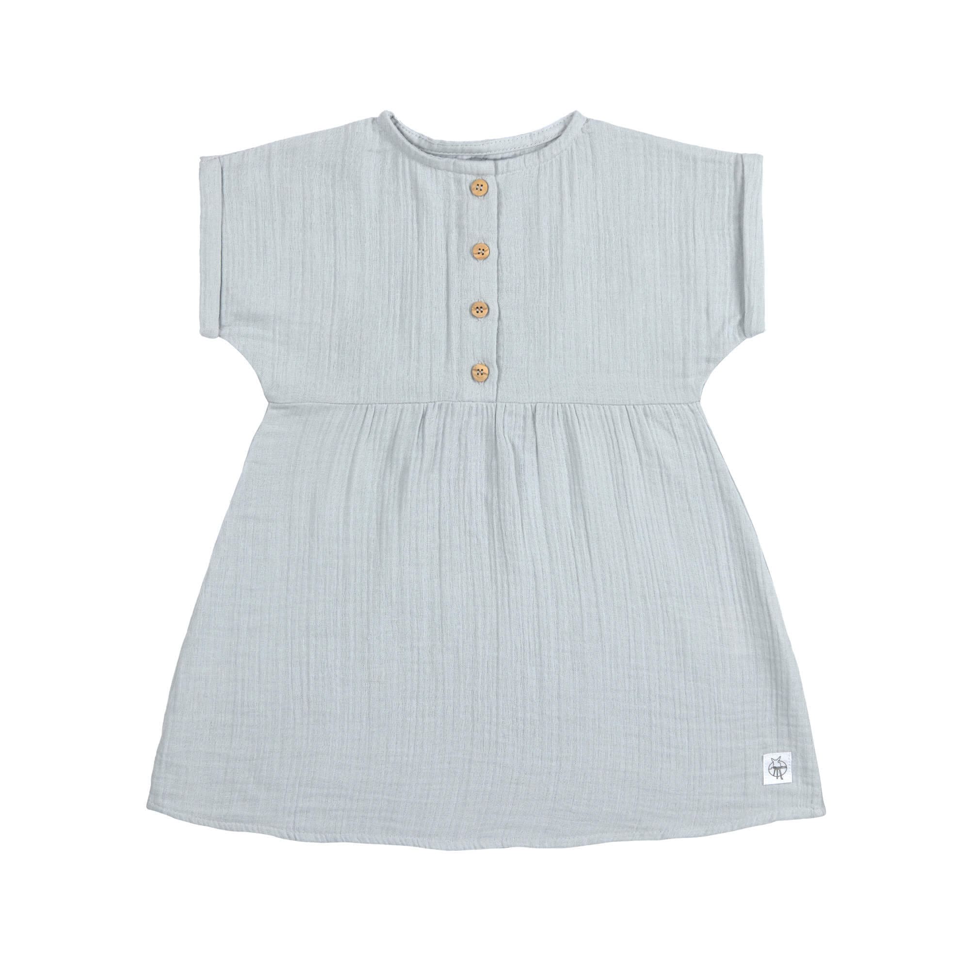 Musselin Kinderkleid - Bio Baumwolle, Blau