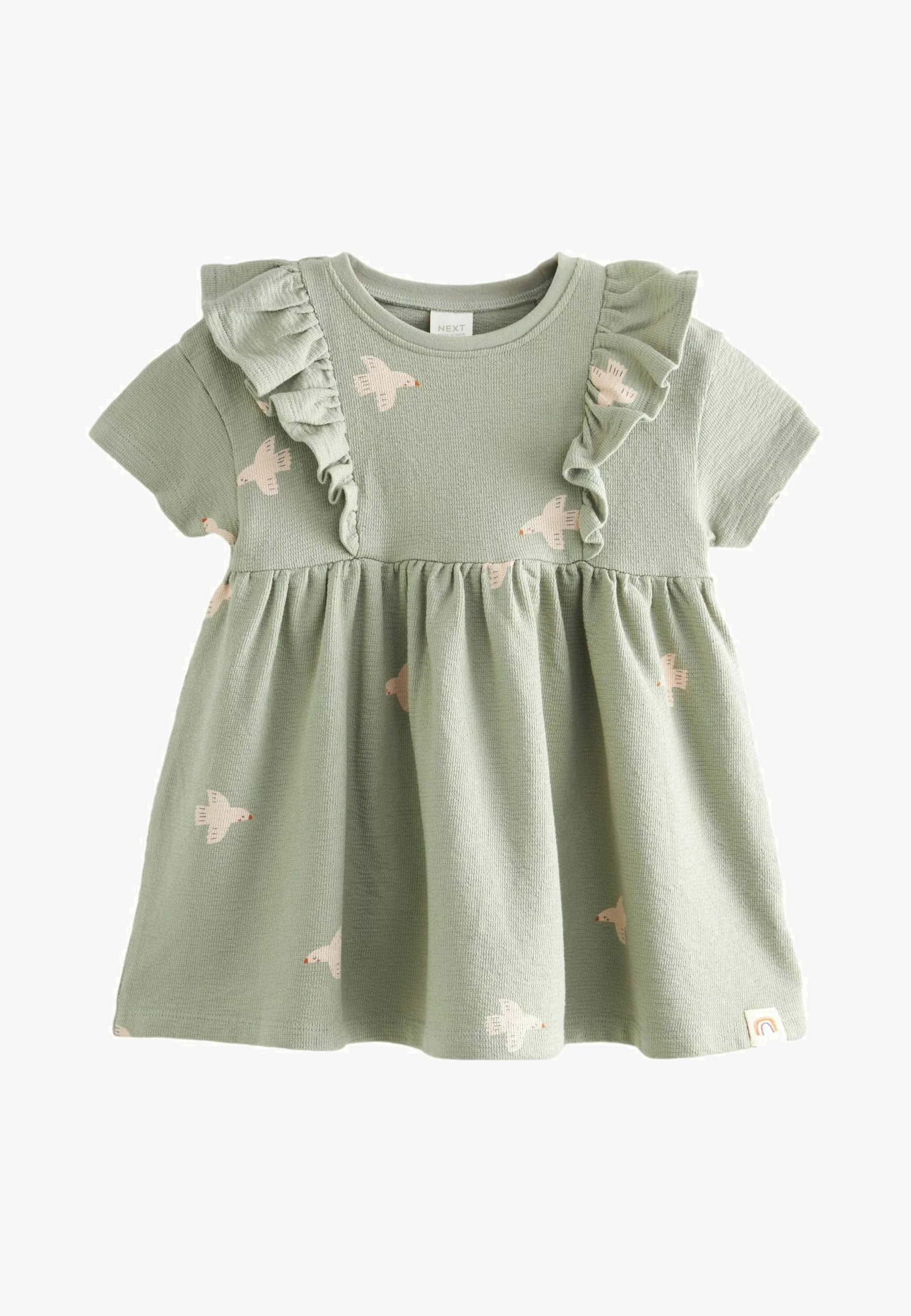 Siguiente Vestido de verano de manga corta con volantes y corte regular