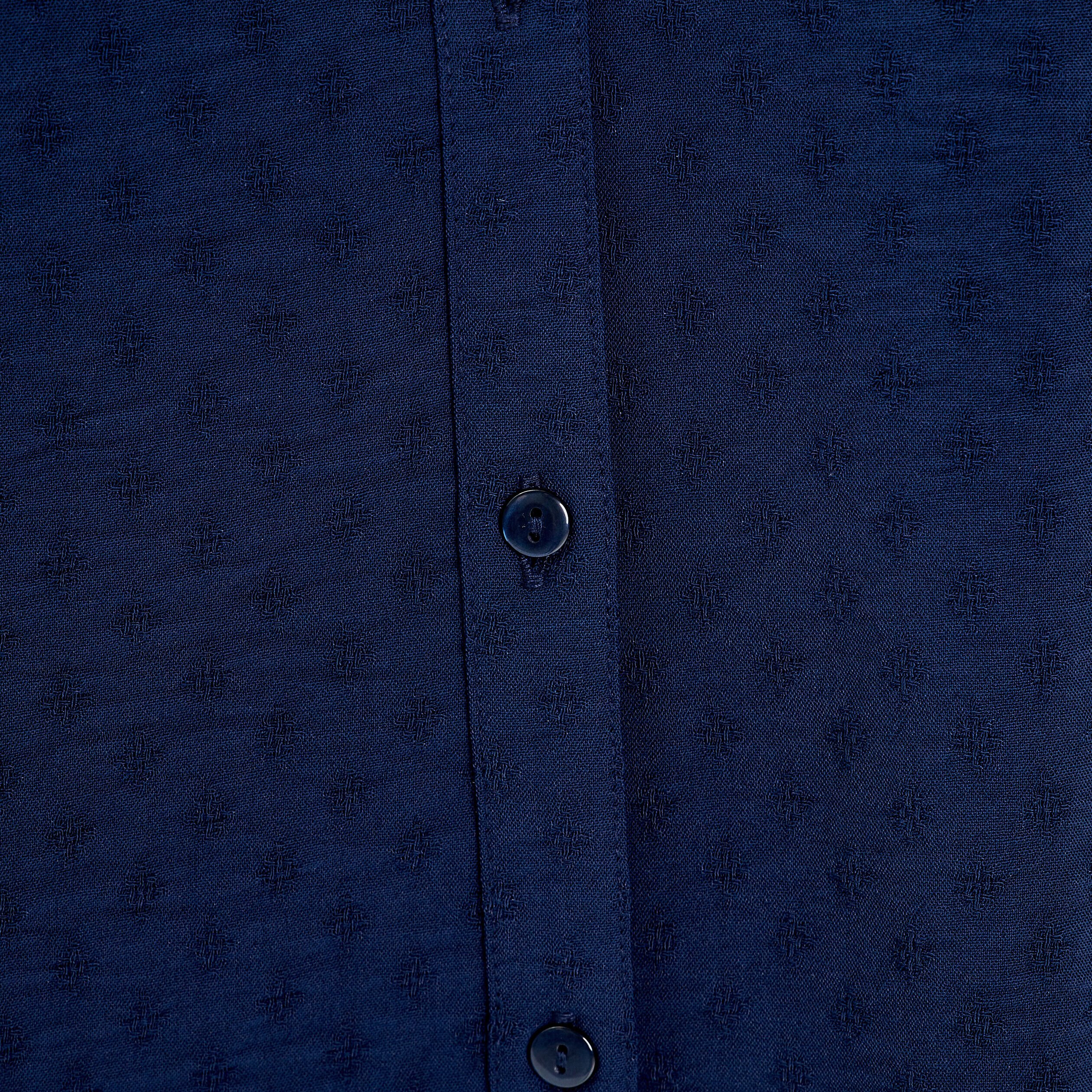 Chemise manches 3/4 bleu marine femme | Cache Cache