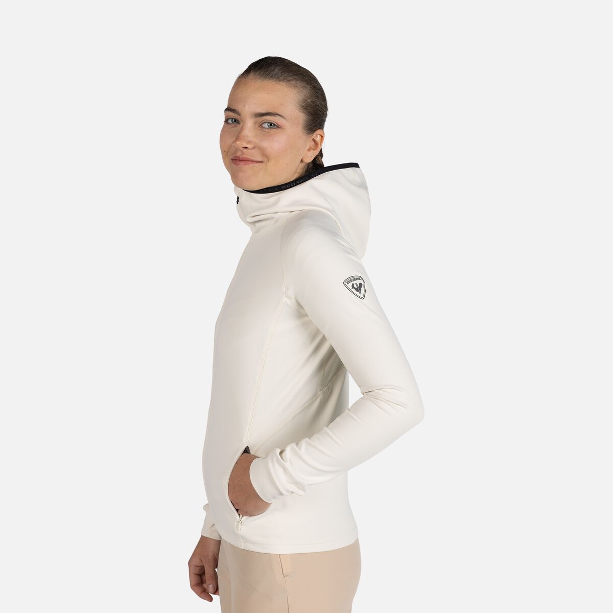 Dünnes Damen-Midlayer mit durchgehendem Reißverschluss