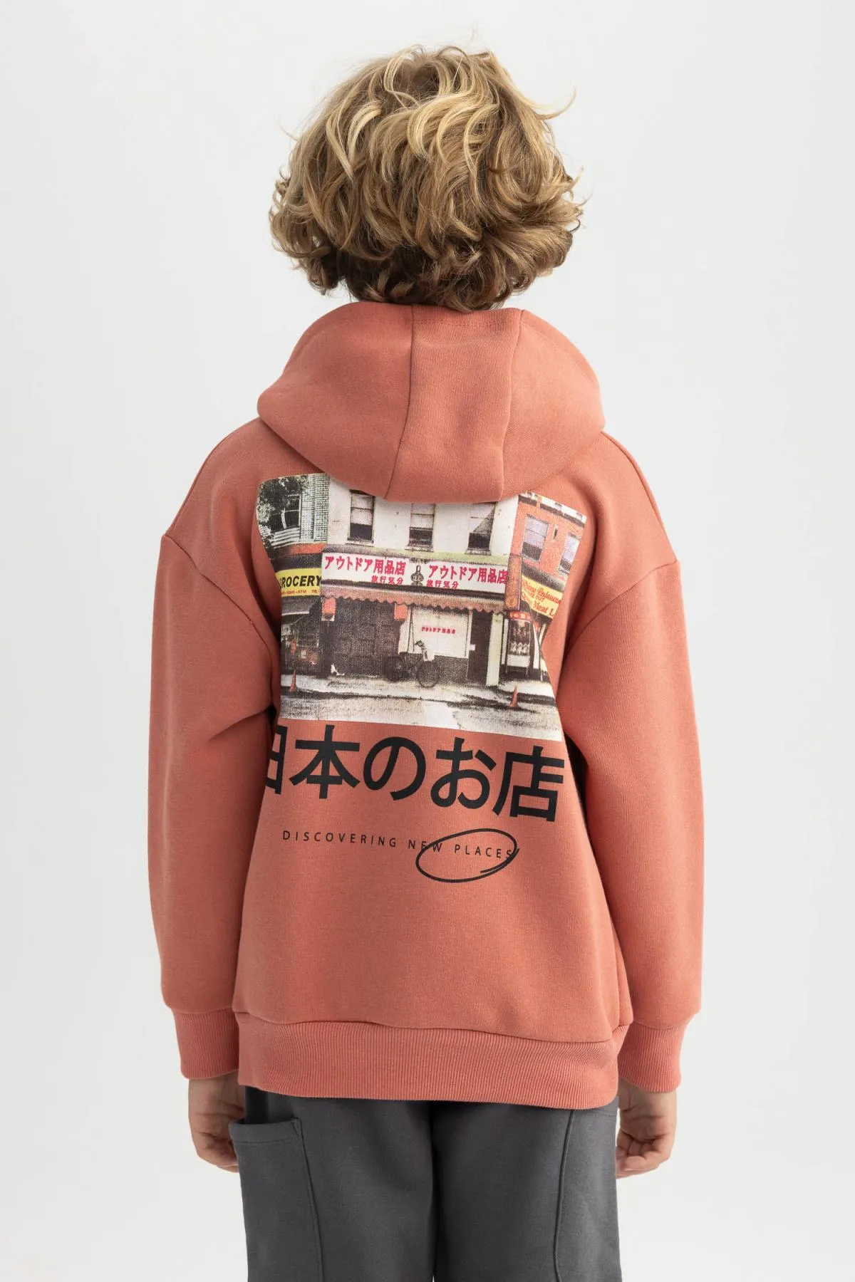 DeFacto  Dickes Sweatshirt-Sweatshirt mit Kapuze für Jungen in Oversize-Passform