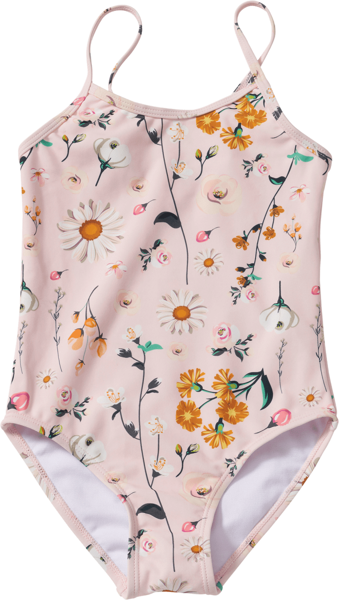 Badeanzug mit Blumen-Muster, rosa, Gr. 98/104, 1 St