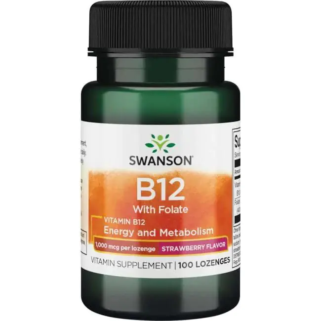 Swanson B-12 s folatom, vitamin B12 1000 mcg + folatne pastile