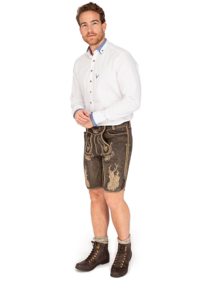 Gipfelstürmer Hemd 420017-2487 in weiß-mittelblau günstig kaufen