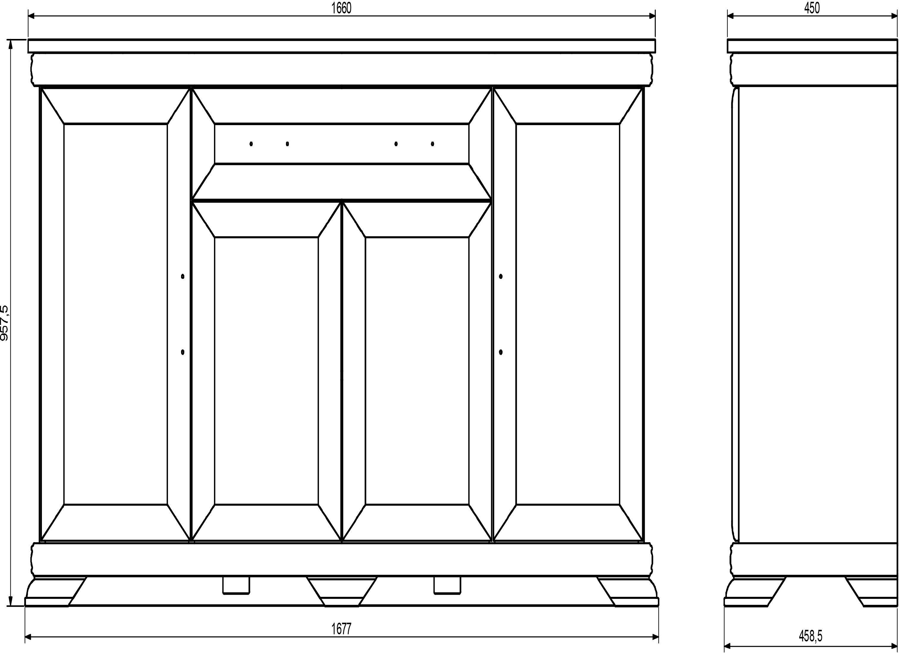 Home affaire Buffet Royal Breite ca. 168 cm