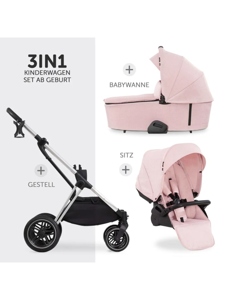 Hauck Kombi-Kinderwagen Vision X Duoset Silver (Sportwagen in rosa,silber günstig kaufen onesize