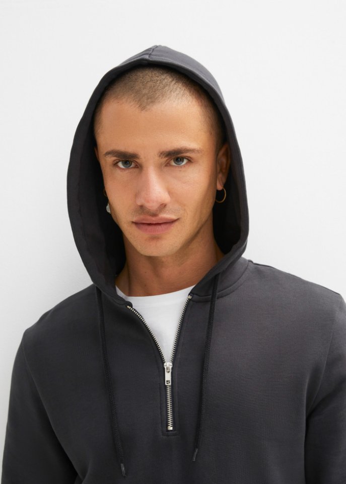 Kapuzensweatshirt mit Reißverschlussöffnung