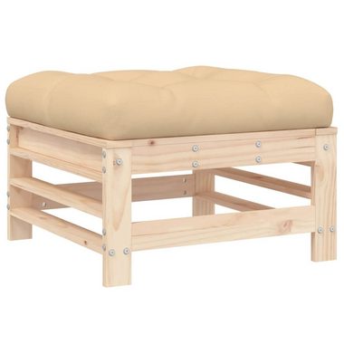 vidaXL Loungesofa Gartenhocker mit Kissen Massivholz Kiefer, 1 Teile