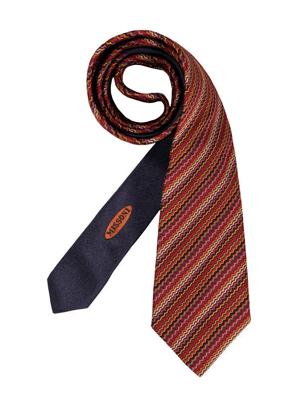 MISSONI, Krawatte, Seide, rot-orange gemustert