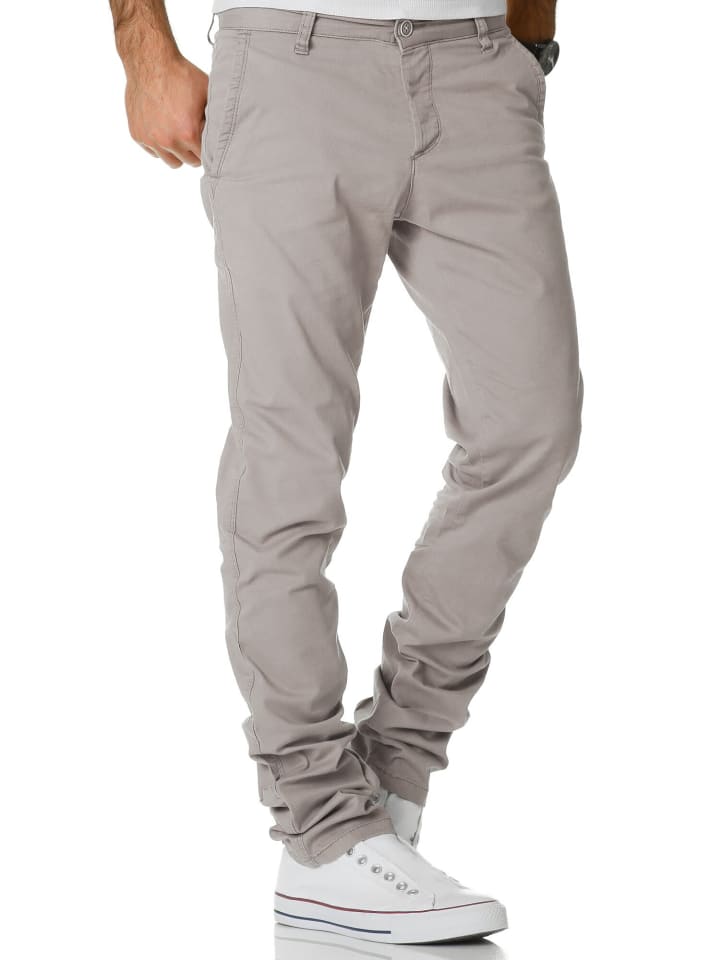 Amaci&Sons Slim Fit Chino mit Stretch WASHINGTON in Hellgrau günstig kaufen