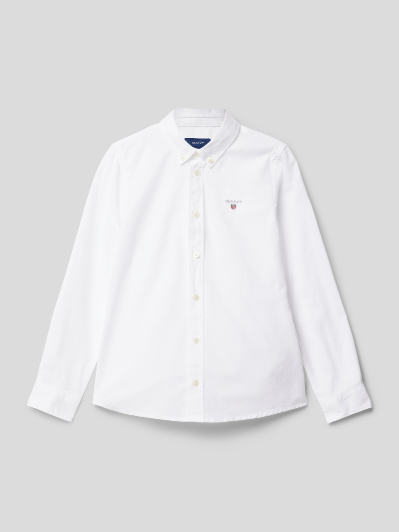 Hemd mit Label-Stitching in weiß