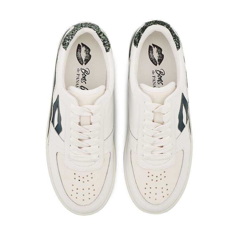 Baskets en cuir Loulou blanc dark green