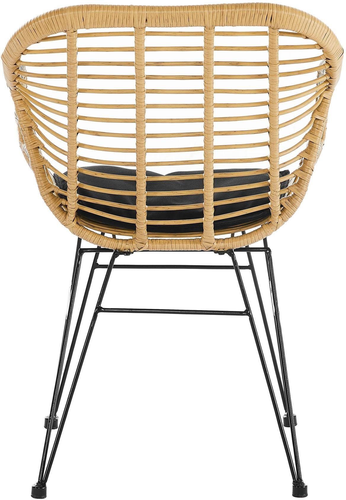SalesFever Stuhl (Set, 2 St), aus wetterfestem Kunststoffgeflecht in Rattanoptik