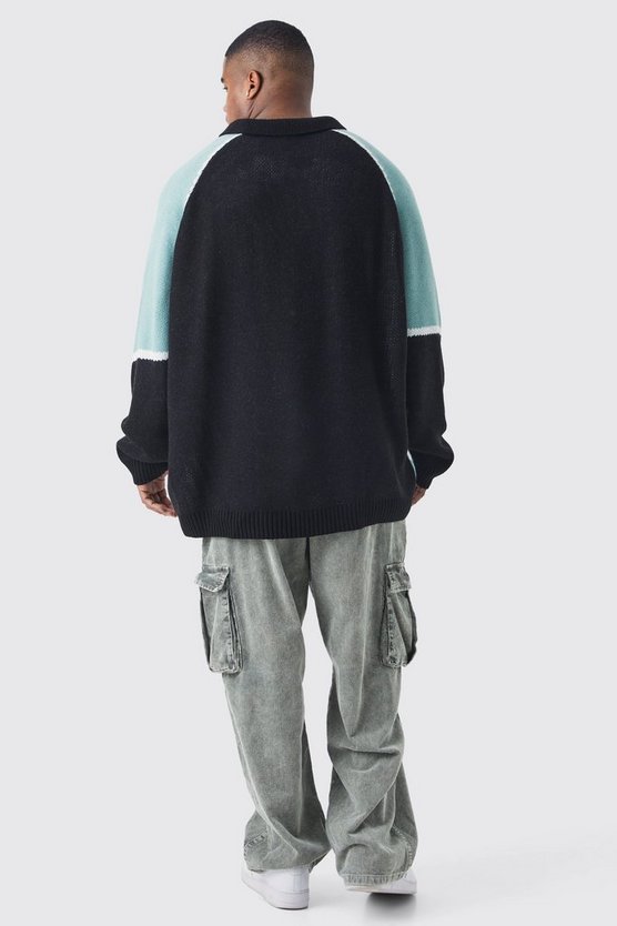 Plus geschnürter Oversize Hockey-Pullover