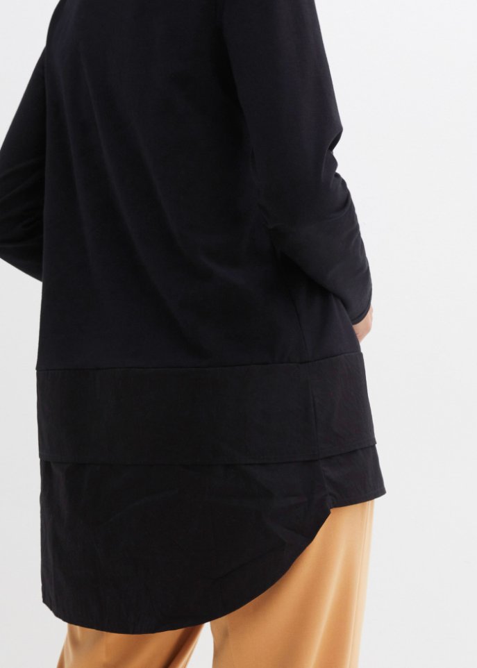 Longshirt mit Bluseneinsatz