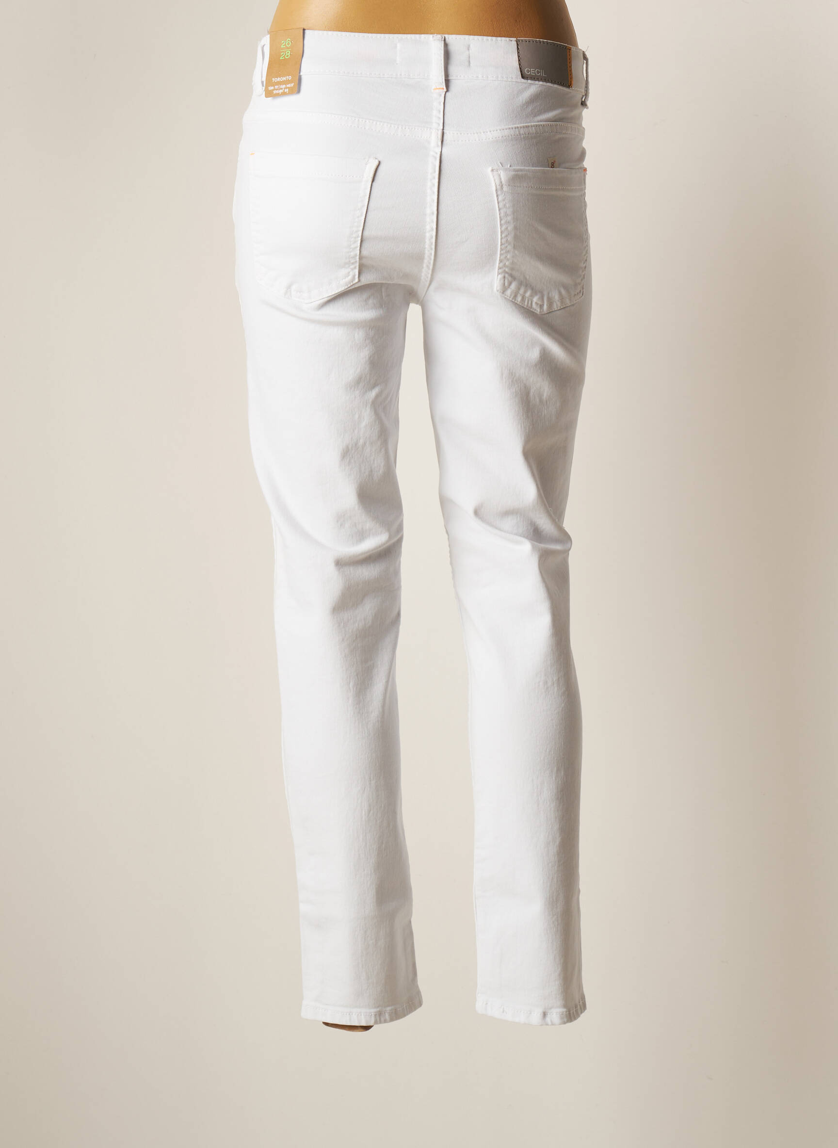 Cecil Jeans Coupe Slim Femme couleur blanc