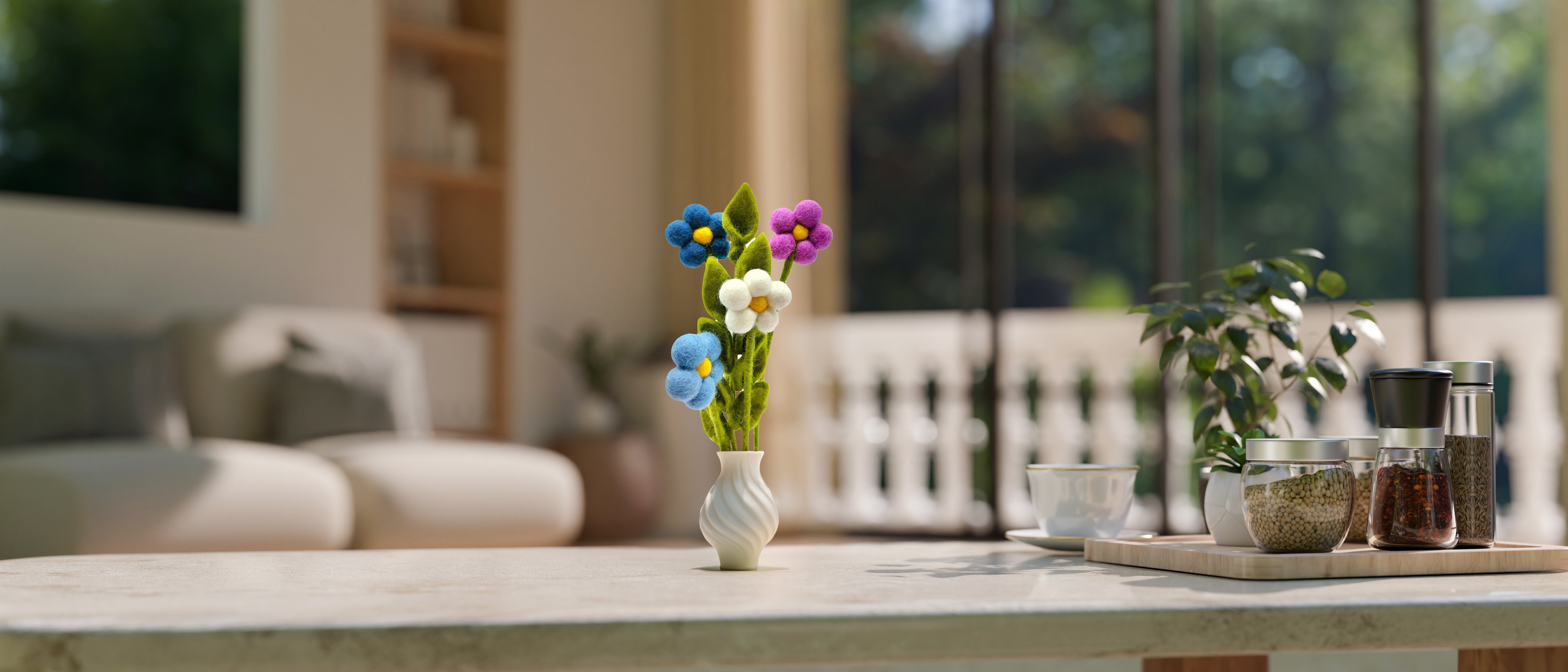 your castle Dekokranz Bunter Blumenstrauss aus handgearbeiteten Filzblumen Fair-Trade