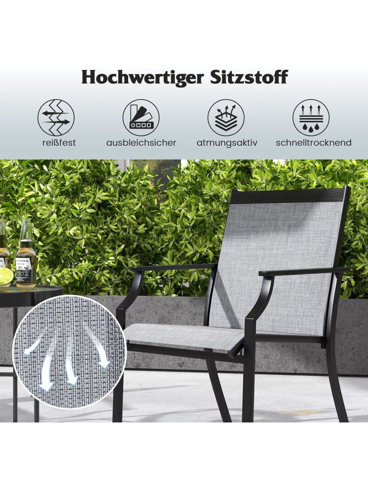 COSTWAY 2er Set Gartenstühle in Grau günstig kaufen onesize