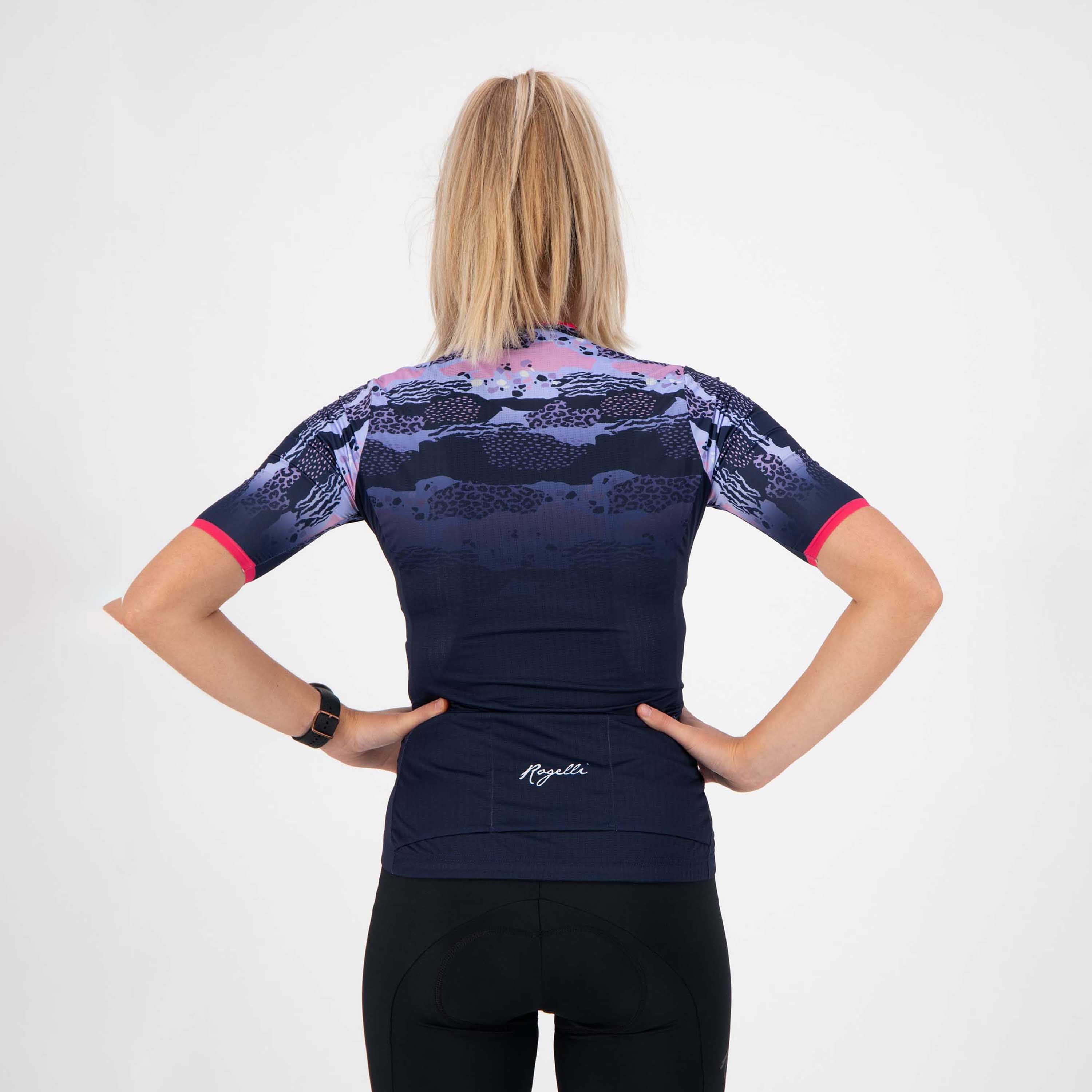 Rogelli Animal Blau/Rosa Damen Radtrikot Kurzarm