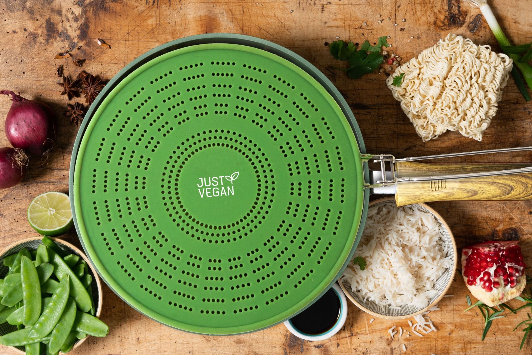 Just Vegan 29 cm Pfannen-Spritzschutz mit Kohlefilter