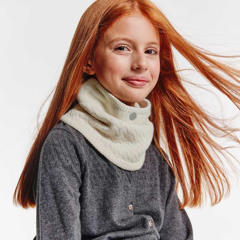 Snood torsadé fantaisie beige fille