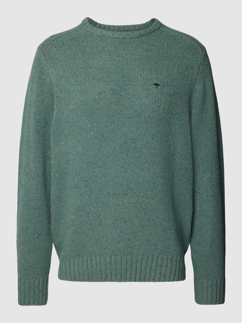 Strickpullover in Melange-Optik Modell 'Donegal' in lindgrün