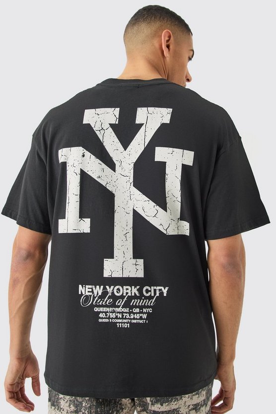Oversize T-Shirt mit NY-Print