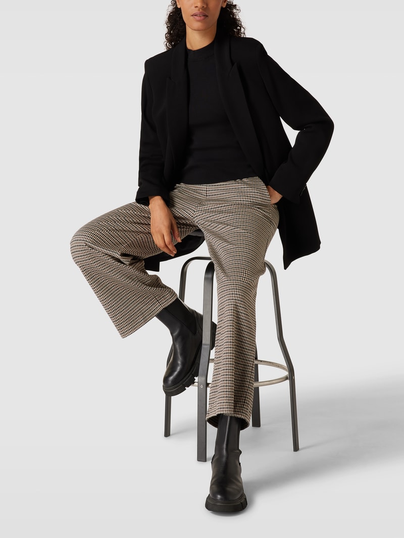 Culotte mit Hahnentrittmuster Modell 'Palina' in camel