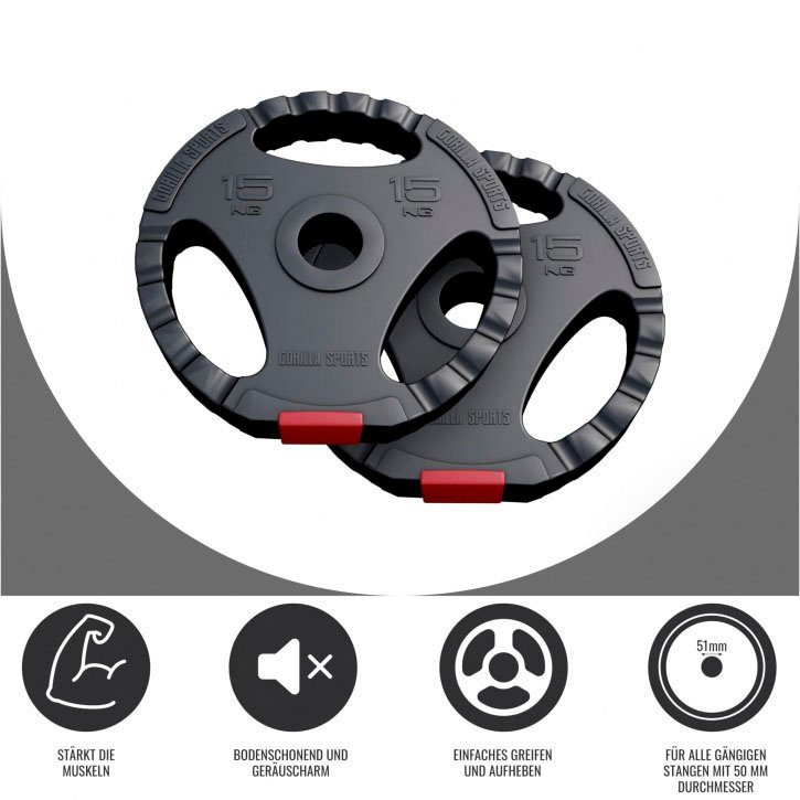 GORILLA SPORTS Hantelscheiben Olympia 30 kg, 30 kg, (Set, 2-tlg)